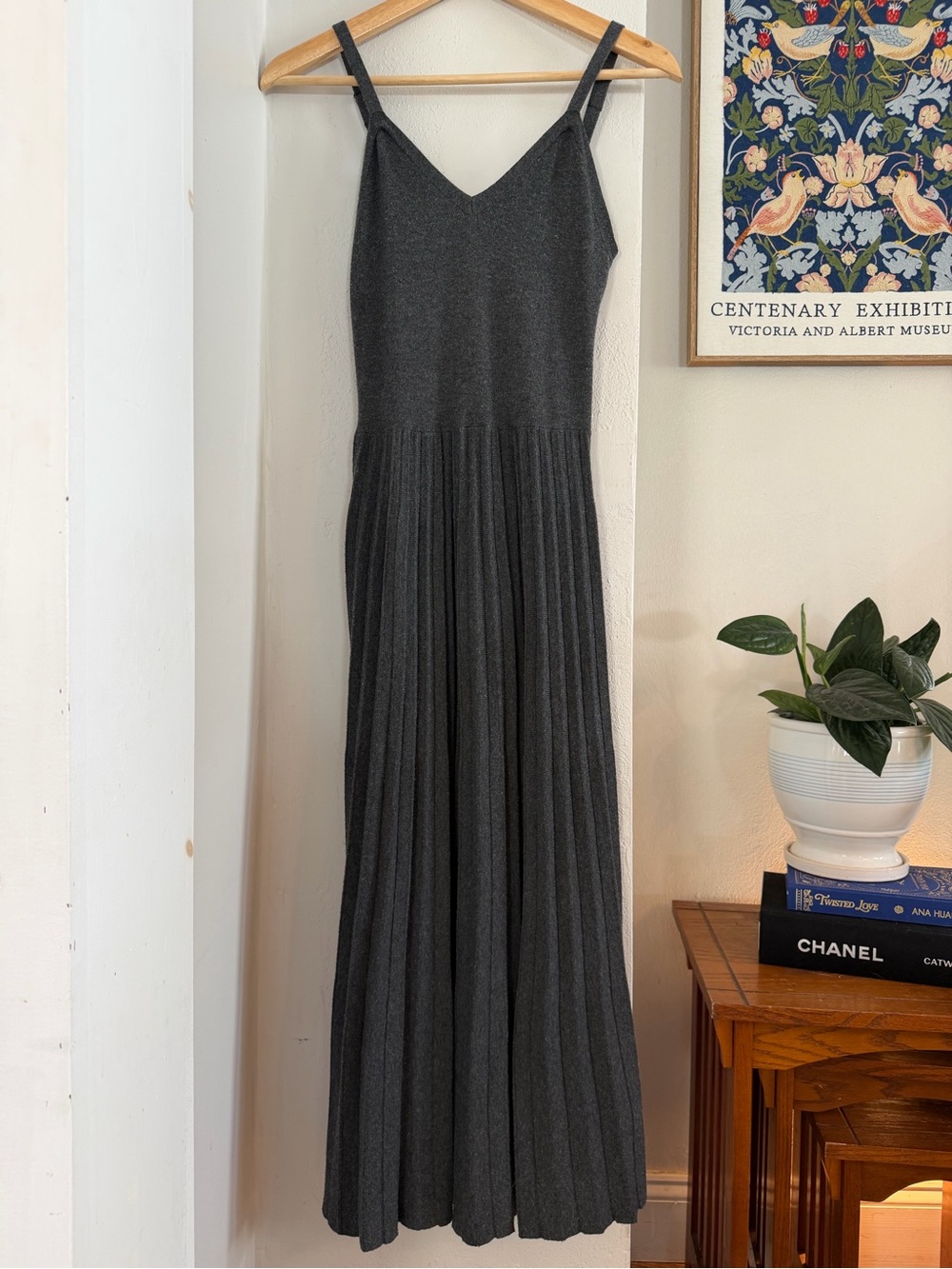 A New Day Charcoal Gray Pleated Maxi Dress | Size Medium